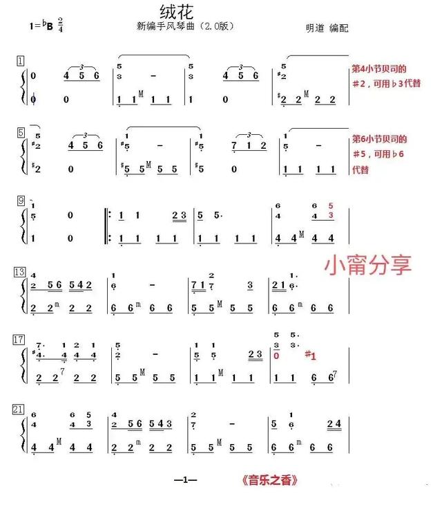 手风琴音阶练习曲谱（手风琴谱在水一方天空之城绒花芦花飘落）(13)
