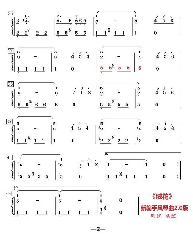 手风琴音阶练习曲谱（手风琴谱在水一方天空之城绒花芦花飘落）(14)