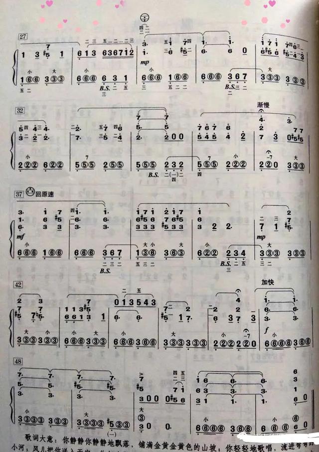 手风琴音阶练习曲谱（手风琴谱在水一方天空之城绒花芦花飘落）(25)