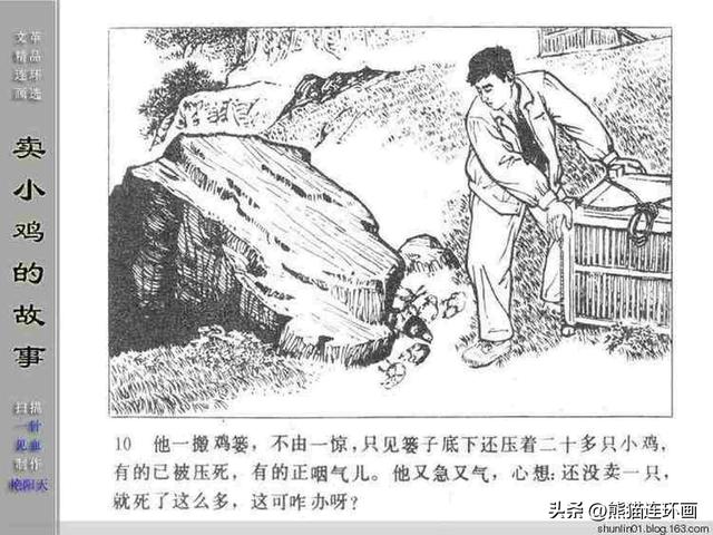 寓言故事连环画12册全套书链接（连环画卖小鸡的故事）(12)