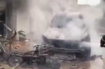 电动车和燃油车起火几率（电动车起火引燃汽车）(3)