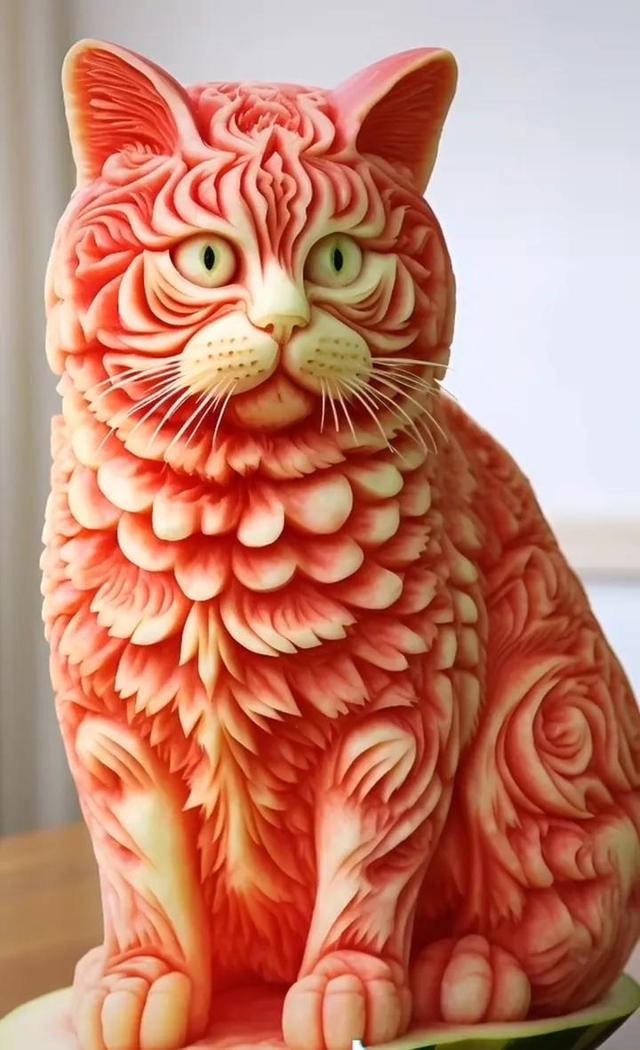 整个西瓜皮雕刻简单花式（精湛的15个西瓜雕刻艺术品）